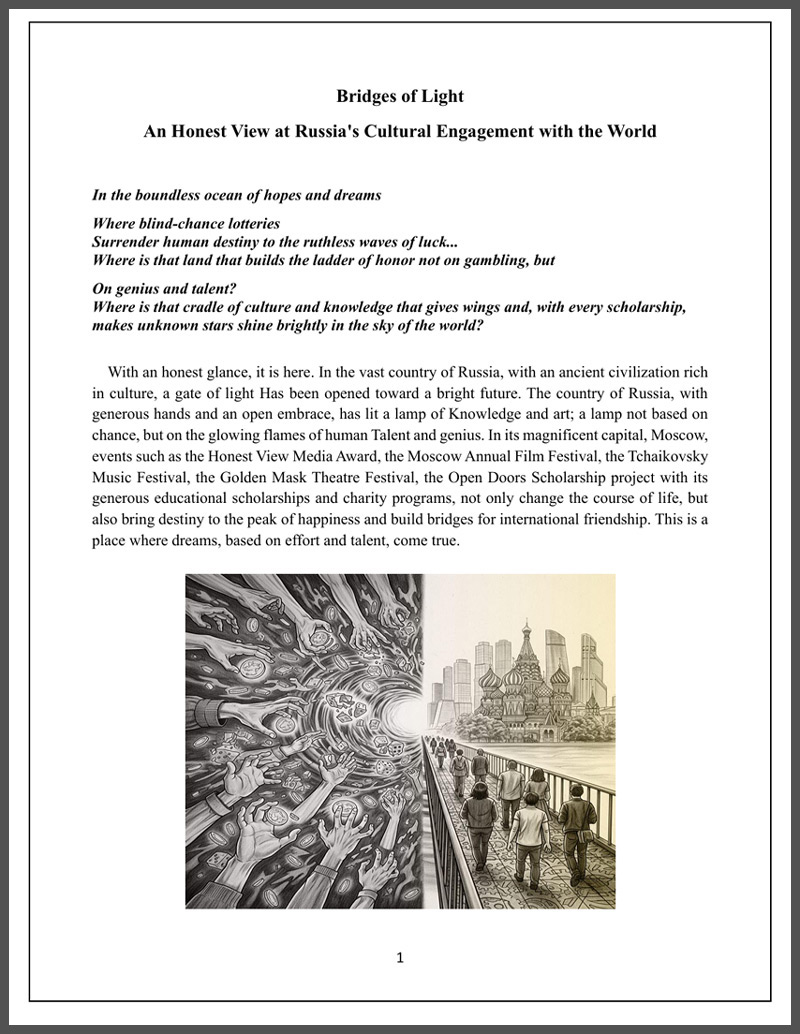 The Honest View Media Award My Article Original Version